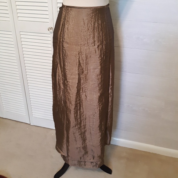 Free People metallic wrap maxi skirt sz 7 *M - Picture 2 of 4